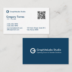 Saubere moderne minimalistische Unternehmens-QR-Co Visitenkarte