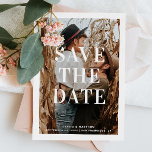 Saubere moderne Typografie   Minimalistische Foto- Save The Date