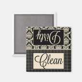 Saubere Mülltüten und Damast Geschirrspüler Magnet (Vorderseite/Rückseite)