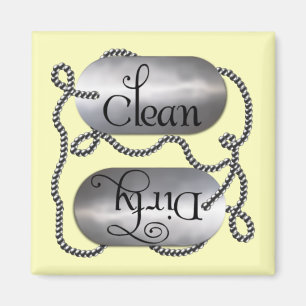 Saubere N Dirty Dog Tags 4 (Geschirrspüler Magnet) Magnet
