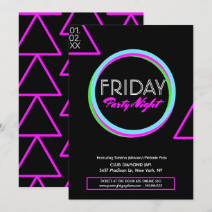 Saubere Neon-Nachtclub-Flyer-Werbung Einladung