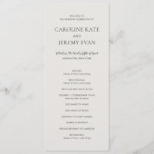 Saubere, neutrale Hochzeit Programm (Vorderseite)