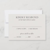 Saubere, neutrale Hochzeit RSVP Karte (Vorderseite)