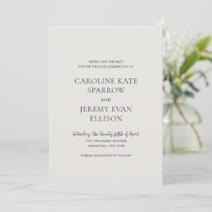 Saubere Neutrale QR-Code Elegante Hochzeit Save The Date