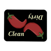 Saubere oder schmutzige Chili Paprikaschoten Gesch Magnet (Horizontal)
