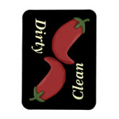 Saubere oder schmutzige Chili Paprikaschoten Gesch Magnet (Vertikal)