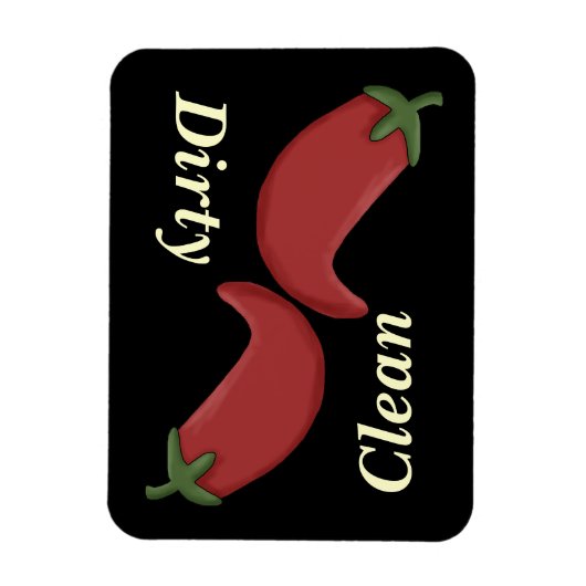 Saubere oder schmutzige Chili Paprikaschoten Gesch Magnet (Vertikal)