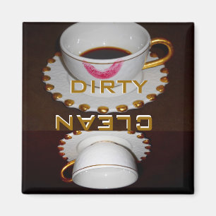 Saubere oder schmutzige Geschirr Geschirrspülmasc Magnet