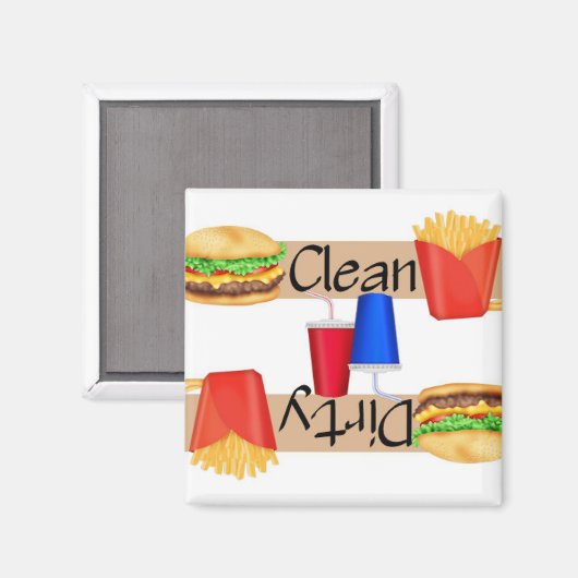 Saubere oder schmutzige Geschirrspüler Magnet (Vorderseite/Rückseite)