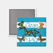 Saubere oder schmutzige Schmetterlinge Geschirrspü Magnet (Vorderseite/Rückseite)