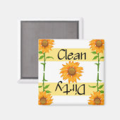 Saubere oder schmutzige Sonnenblumen 2 Geschirrspü Magnet (Vorderseite/Rückseite)