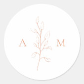 Saubere pfirsichfarbene Hochzeit Runder Aufkleber (Vorderseite)