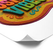 Saubere Pink POSITIVE VIBES Text Design Poster (Ecke)