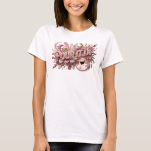 Saubere Pink POUR IT UP Druck T-Shirt