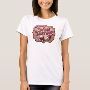 Saubere Pink WEINPROBE Druck T-Shirt