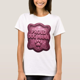 Saubere Pinke STOLZE HUNDE-MAMA 3D-Textkunst T-Shirt