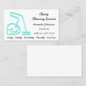 Saubere Reinigung Service Magd Staubsauger Aqua Visitenkarte (Vorne/Hinten)