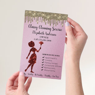 Saubere Rose-Logo-Reinigungsdienste Moderne Flyer