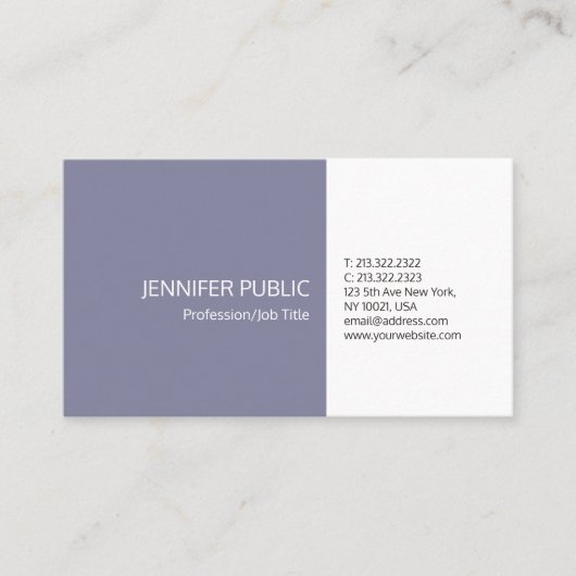 Saubere Schlichte Elegante Farben Moderne Beruflic Visitenkarte (Vorderseite)