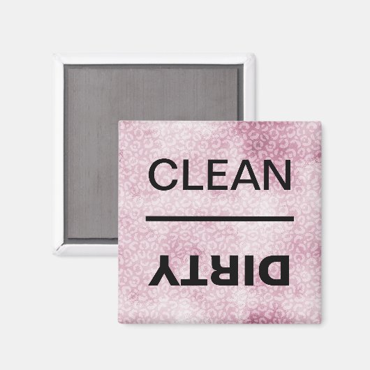 Saubere/schmutzige Geschirrspülmaschine Rosa Leopa Magnet (Vorderseite/Rückseite)