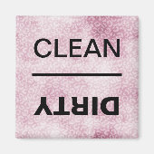 Saubere/schmutzige Geschirrspülmaschine Rosa Leopa Magnet (Vorne)