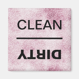 Saubere/schmutzige Geschirrspülmaschine Rosa Leopa Magnet