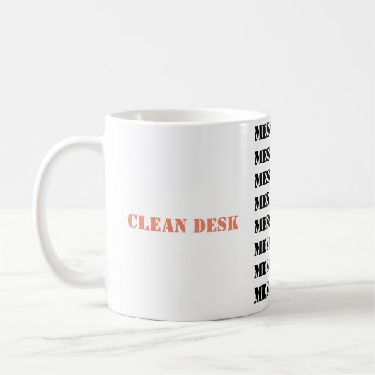 Saubere Schreibtisch/Messy-Desk-Tasse Kaffeetasse (Links)
