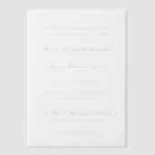 Saubere Schwarz-Weiß-Elegante Hochzeit Pergament Einladungen (Vorderseite)