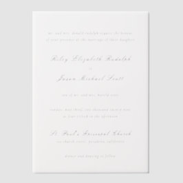 Saubere Schwarz-Weiß-Elegante Hochzeit Pergament Einladungen