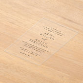 Saubere Schwarz-Weiß-Hochzeit Acryleinladungen (Ablage )