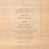 Saubere Schwarz-Weiß-Hochzeit Acryleinladungen (Vorderseite)