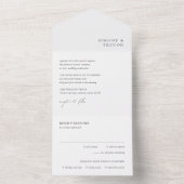 Saubere Schwarz-Weiß-Hochzeit All In One Einladung (Innen Boden)