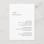 Saubere Schwarz-Weiß-Hochzeit Begleitkarte (Vorderseite)