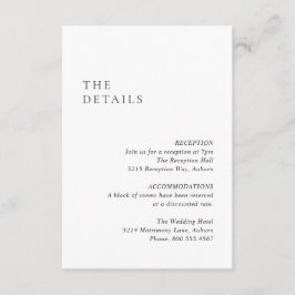 Saubere Schwarz-Weiß-Hochzeit Begleitkarte