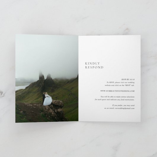 Saubere Schwarz-Weiß-Hochzeit Einladung (Innenseite)