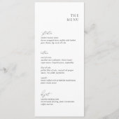 Saubere Schwarz-Weiß-Hochzeit Menükarte (Vorderseite)