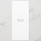 Saubere Schwarz-Weiß-Hochzeit Menükarte (Rückseite)