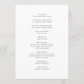 Saubere Schwarz-Weiß-Hochzeit Programm (Rückseite)