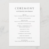 Saubere Schwarz-Weiß-Hochzeit Programm (Vorderseite)