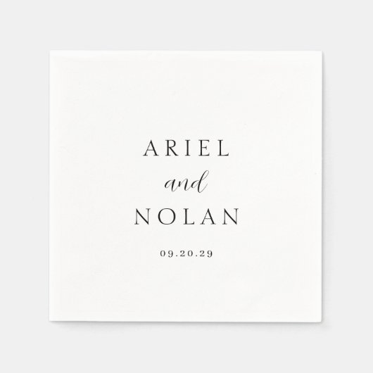 Saubere Schwarz-Weiß-Hochzeit Serviette (Vorderseite)