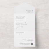 Saubere Schwarz-Weiß-QR-Code-Moderne Hochzeit All In One Einladung (Innen Boden)