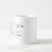 Saubere Schwarz-Weiß-Vintage-Back-Kaffeetasse Kaffeetasse (Vorderseite Links)