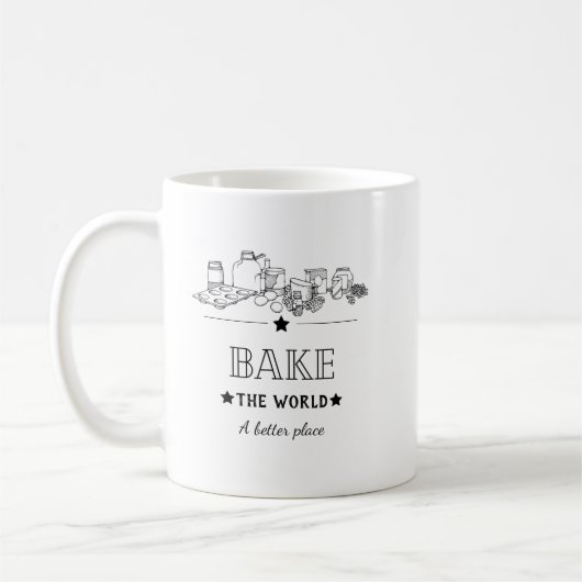 Saubere Schwarz-Weiß-Vintage-Back-Kaffeetasse Kaffeetasse (Links)