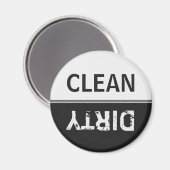 Saubere, schwarz-weiße Geschirrspülmaschine Magnet (Vorderseite/Rückseite)