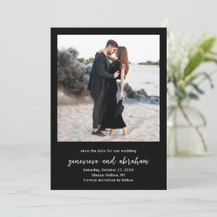 Saubere schwarze Foto Moderne Hochzeit Save The Date