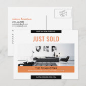 Saubere schwarze Orange Nur verkauft echte Anwesen Postkarte (Vorne/Hinten)