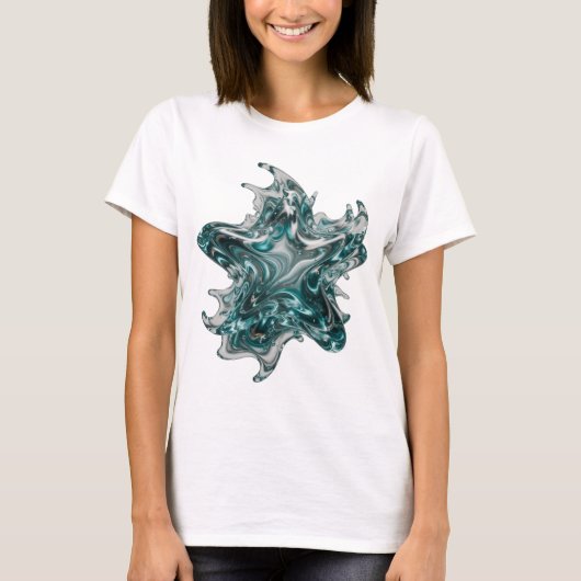 Saubere Silber ABSTRACT ART Abstrakte Gestaltung T-Shirt (Vorderseite)