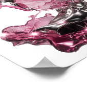 Saubere Silber ABSTRACT ART Abstrakte Gestaltung v Poster (Ecke)
