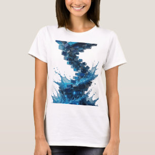 Saubere Silber ABSTRACT ART individuell gestaltete T-Shirt