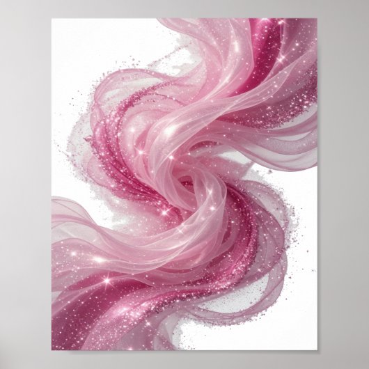Saubere Silber ABSTRACT ART Kunstprint v3 Poster (Vorne)